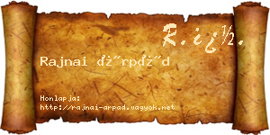 Rajnai Árpád névjegykártya