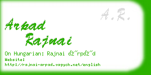 arpad rajnai business card